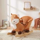 AIYAPLAY Deer Rocking Horse with Sounds, Security Belt & Rocking Stopper – Toddler Ride On, 1-3 Years, Brown