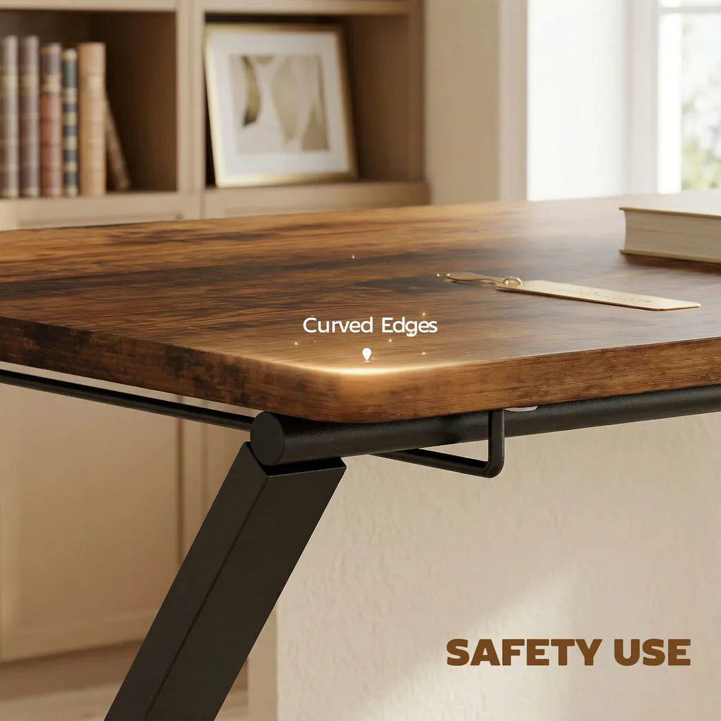 HOMCOM Compact Folding Desk with Storage Shelf – Space-Saving Home Office Study Table, Rustic Brown