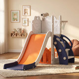 AIYAPLAY 5 in 1 Kids Slide Set with Basketball Hoop, Climbing Frame, Telescope & Storage Box – Toddlers 1-3