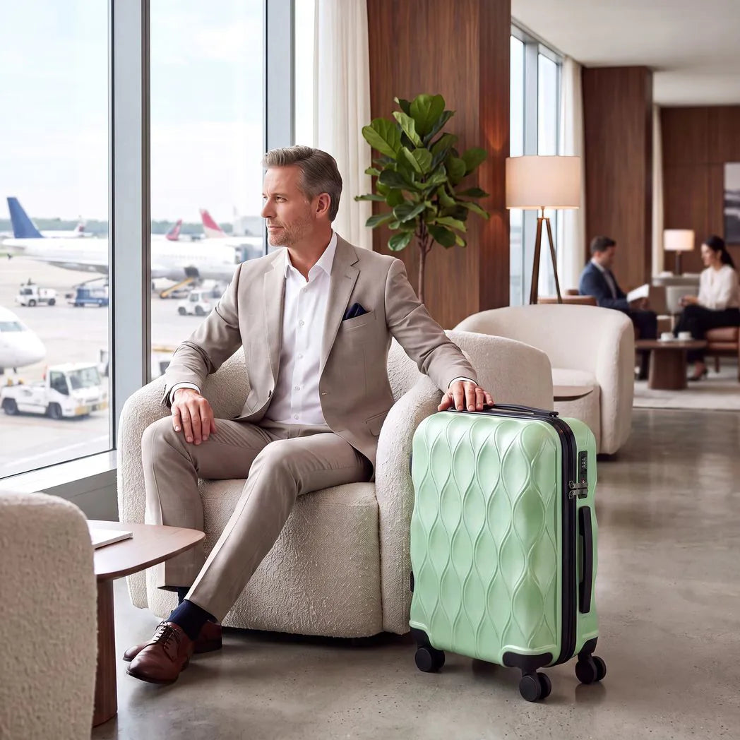 HOMCOM 20 Inch Cabin Suitcase with TSA Lock & 360° Spinner Wheels – 41L ABS Hard Shell Carry-On Luggage, Green