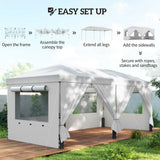 Outsunny 3 x 6 m Pop Up Gazebo with 6 Sidewalls – UV50 Garden Party Tent with Mesh Windows & Wheeled Bag, White