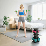 SPORTNOW Hex Dumbbell Set with Storage Rack, 18kg Total (2 x 1kg, 2 x 3kg, 2 x 5kg) – Non-Slip Hand Weights
