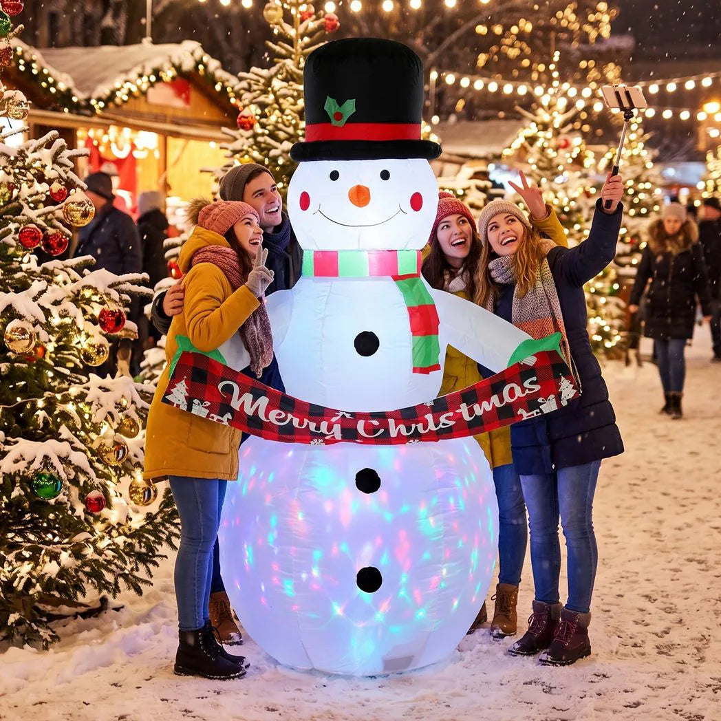 Outsunny 6.7ft Inflatable Snowman with Colour LEDs