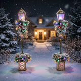 Outsunny 5ft Lighted Christmas Street Lamp with Snow Tips