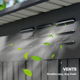 Outsunny 5 x 3.5ft Metal Garden Storage Shed with Sliding Door and Roof Vents – Waterproof, Light Grey