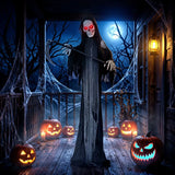 HOMCOM 183cm Life Size Animated Grim Reaper Halloween Decoration