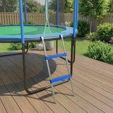 SPORTNOW 2-Step Trampoline Ladder with Wide Non-Slip Steps & Universal Hook – Galvanised Steel, 150kg Capacity