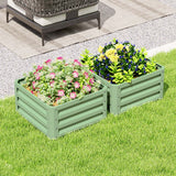 Outsunny Set of Two 60 x 60cm Steel Planter Boxes – Light Green
