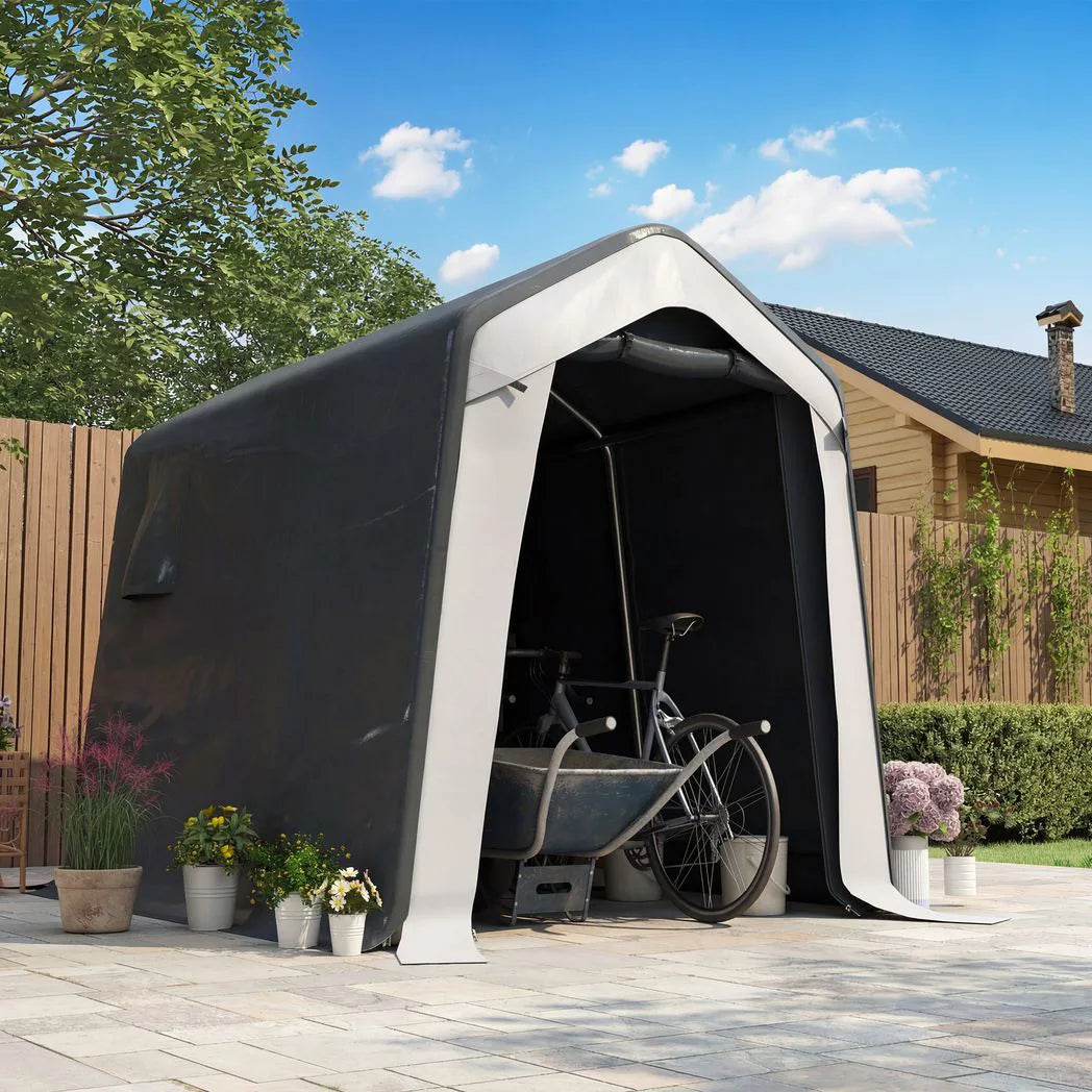 Outsunny 1.8 x 2.4m Waterproof Garden Storage Shed Tent – Portable Shelter for Motorbikes, Bikes and Garden Tools