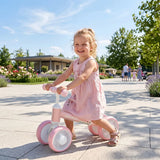 AIYAPLAY Baby Balance Bike for 1–2 Years with Four Light-up EVA Wheels and Adjustable Seat – Toddler Ride-On, Pink