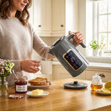 HOMCOM 1.7L Electric Kettle, 3000W Fast Boil with LED Display, 6 Temperature Settings & Keep Warm – Stainless Steel, Grey