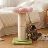 PawHut Flower Cat Tree with Thick Sisal Scratching Post, Dangling and Spring Balls – Compact Activity Centre