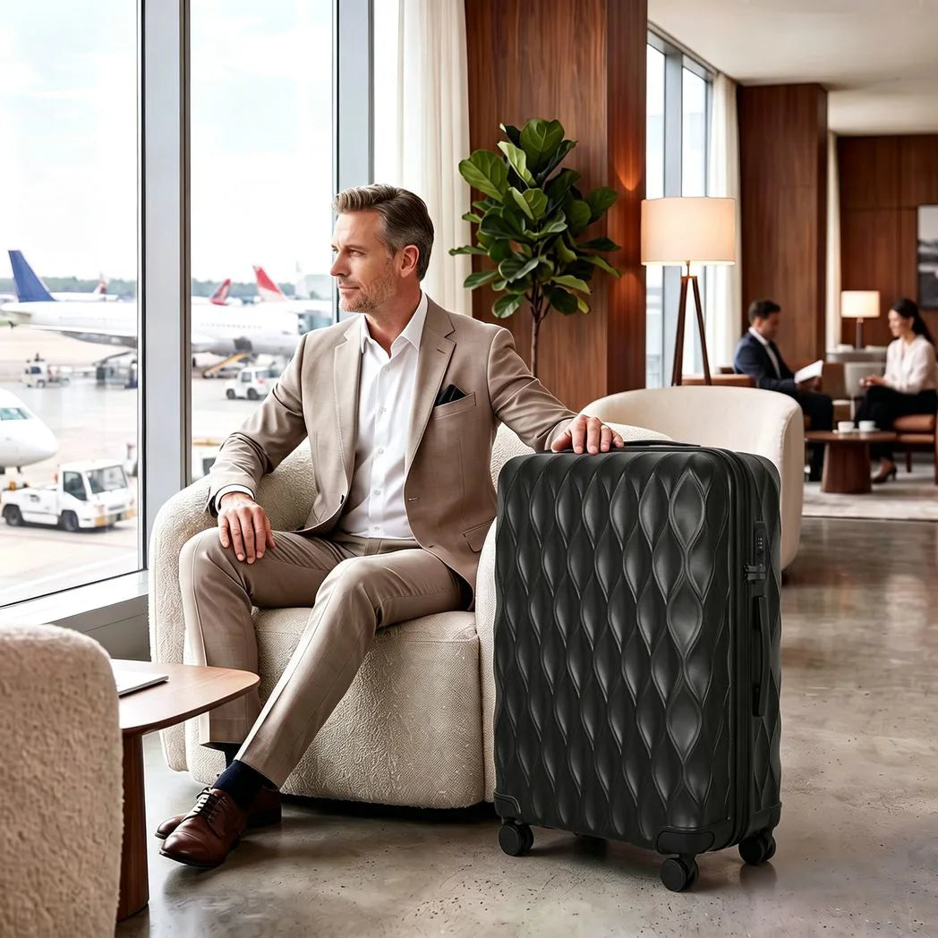 HOMCOM 28 Inch Suitcase with TSA Lock & 360° Spinner Wheels – 98L ABS Hard Shell Checked Luggage, Black