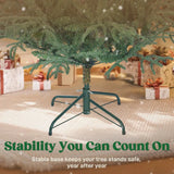 HOMCOM 5ft Full Spruce Artificial Christmas Tree with 1375 Dense Tips & Foldable Metal Stand – Green