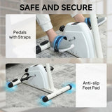 SPORTNOW Seated Pedal Exerciser with Dual Massage, LCD Monitor & Adjustable Height – Home Exercise Bike