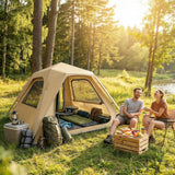 Outsunny 2-3 Person Pop Up Tent with Mesh Windows – 3000mm Waterproof Instant Camping Tent, Khaki