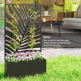 Outsunny Metal Raised Garden Bed with Trellis & Privacy Screen – Wall-Mounted or Freestanding Planter, 29L