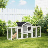 PawHut Large Wooden Chicken Coop with Nesting Box, Two Levels and Five Doors – Outdoor Poultry Hen House