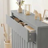 HOMCOM Rustic-Look Radiator Cover with Top Drawer, 93 x 88.5cm – Slimline Heater Guard, Grey