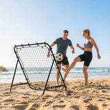 HOMCOM Adjustable Football Rebounder Net – Steel Frame Kickback Target Goal for Teens and Adults, Black