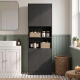 HOMCOM 170 cm Kitchen Pantry Cabinet with Soft-Close Hinges – 6-Tier Storage Cupboard, Black
