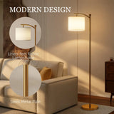 HOMCOM LED Floor Lamp with Remote Control – Gold Tone