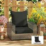 Outsunny Seat and Back Cushion Set with Piped Edges, Indoor and Outdoor, Black