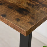 HOMCOM Industrial Writing Desk with Metal Legs – Home Office Computer Table, Rustic Brown and Black