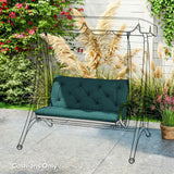 Outsunny 2 Seater Garden Bench Cushion with Backrest and Ties, Indoor and Outdoor, 98 x 100 cm, Green