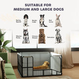 PawHut Steel Dog Whelping Box with Whelping Pad – Puppy Pen for Small and Medium Dogs, 122 x 122 x 60cm