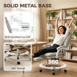 HOMCOM Executive Office Chair with 155° Recline, Footrest & Lumbar Pillow – PU Leather, Khaki