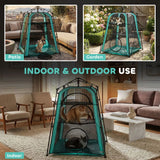 PawHut 3-Tier Portable Cat Tent with Multiple Doors, Carry Bag and Breathable Mesh – Indoor and Outdoor Cat House