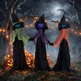 HOMCOM 120cm Witches Holding Hands Halloween Decorations Outdoor Indoor