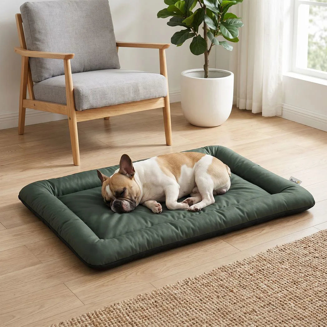 PawHut Waterproof Foldable Dog Bed Mat with Anti-Slip Base – Machine Washable, 90 x 60 x 5 cm