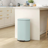 HOMCOM 30L Pedal Kitchen Bin with Soft-Close Lid & Removable Bucket – Curved Modern Design, Green