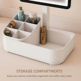 HOMCOM Makeup Mirror with Lights, Rechargeable Vanity Mirror with Touch Screen