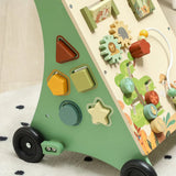 AIYAPLAY Wooden Baby Walker with Speed Control, Xylophone, Gears & Bead Maze – Push Along Toy, Green