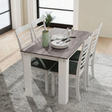 HOMCOM Dining Table for 4–6 People with Wood Effect Melamine Top and Triangular Legs – Kitchen Table, Grey