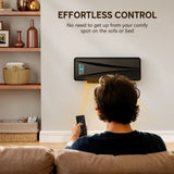 HOMCOM 2000W Wall Mounted Ceramic Heater with Oscillating Fan, Thermostat & Remote – Electric Room Heater, Black