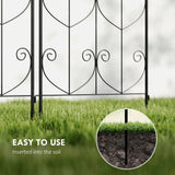 Outsunny Set of 2 Metal Garden Trellis Panels with Bird Motifs, 180 x 50cm – Climbing Plant Support and Privacy Screen