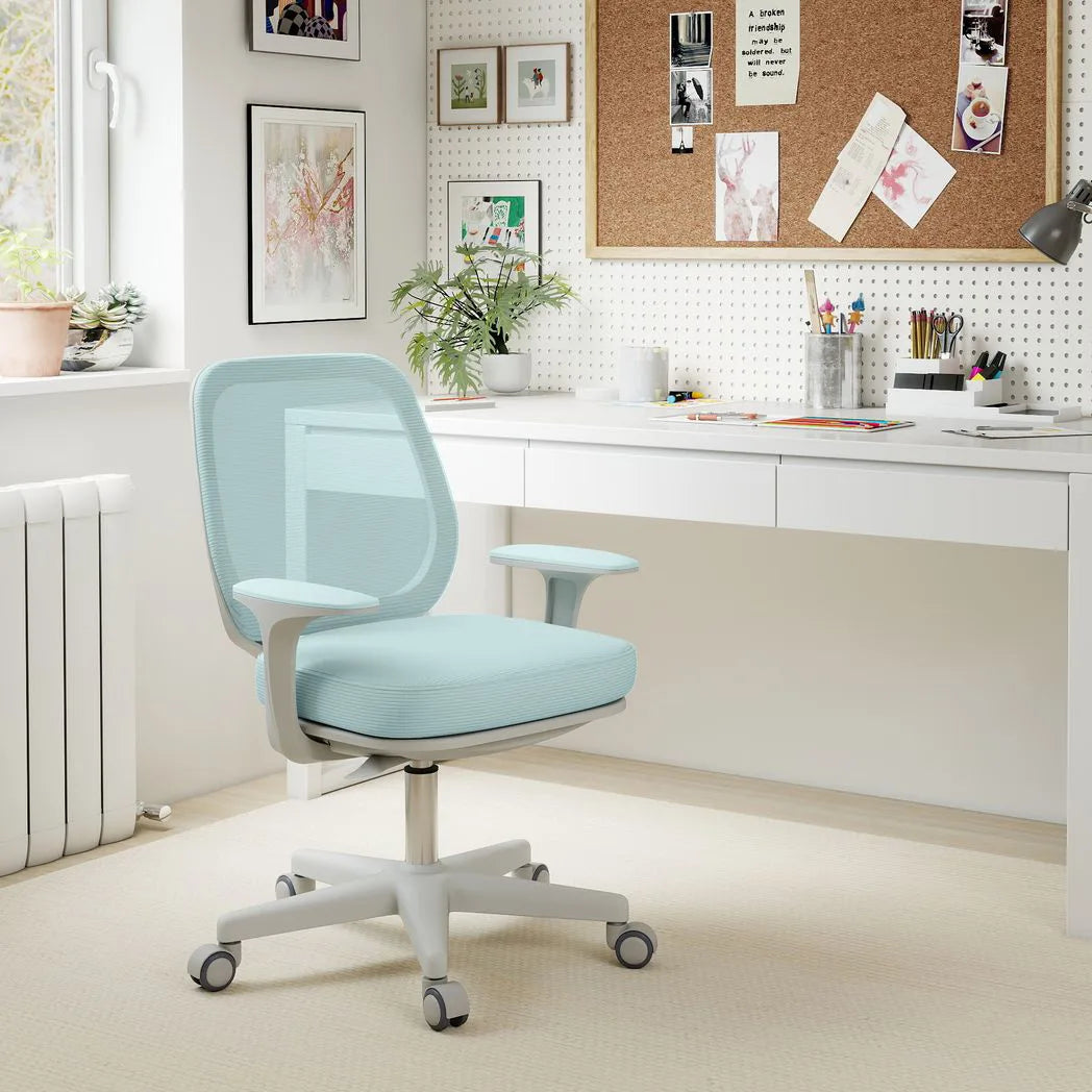 Vinsetto Mesh Back Office Chair with 44–56cm Adjustable Height, Swivel Seat & Castors – Light Green