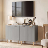 HOMCOM Sideboard Buffet Cabinet with Adjustable Shelf and Metal Legs – Modern Kitchen Storage Cupboard, Grey