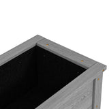 Outsunny Wooden Raised Garden Bed with Storage Shelf & Drainage Holes – 2-Tier Elevated Planter Box, Grey