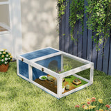 PawHut Wooden Tortoise House with Mesh Roof and Side Panels – Small Reptile Habitat