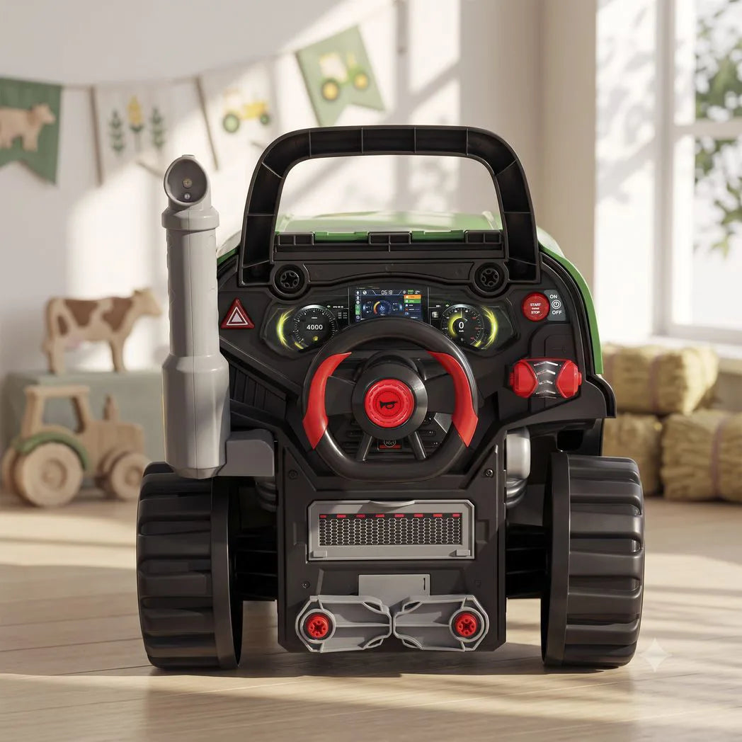 AIYAPLAY Kids Truck Engine Toy with Steering Wheel, Mist, Lights and Sounds – Mechanic Play Set, Green