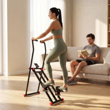 SPORTNOW Foldable Stair Stepper with 3 Resistance Levels, Adjustable Handlebar & LCD Monitor – Home Gym Stair Climber