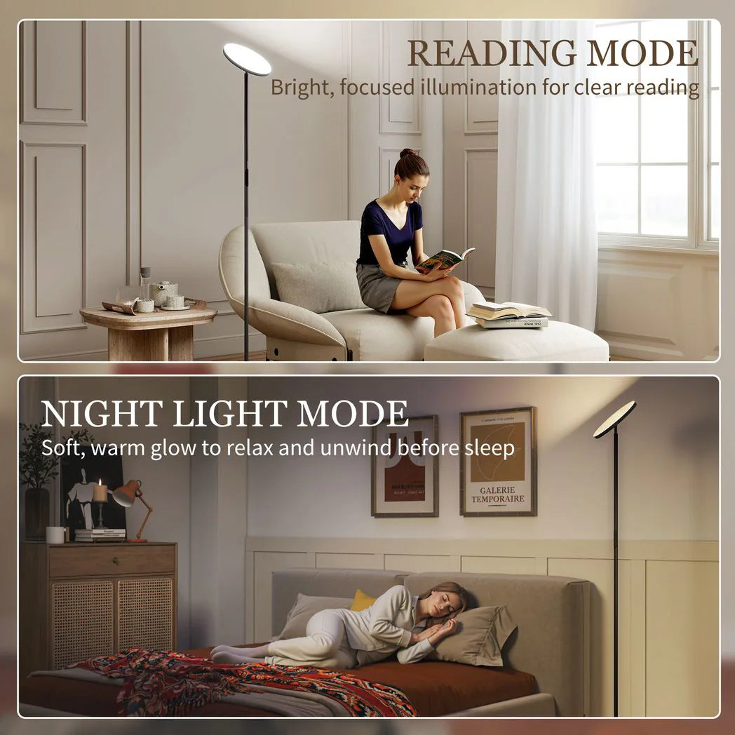 HOMCOM RGB Uplighter Floor Lamp, Tall Dimmable Standing Lamp with Remote & Touch Control