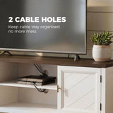 HOMCOM Farmhouse TV Unit for TVs up to 42 Inch with 2 Cabinets and 2 Open Shelves – Media Storage