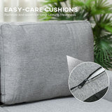 HOMCOM Three-Seater Storage Sofa Bed with Chaise & Linen-Look Upholstery – Fold-Out Sofa Bed, Grey