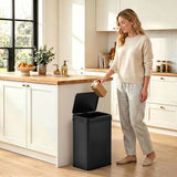 HOMCOM 40L Sensor Bin with Soft-Close Lid – Stainless Steel Automatic Touchless Motion Sensor Kitchen Bin, Black